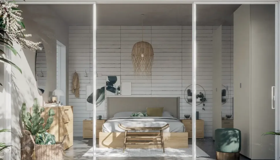 Camera da letto Composizione aria 319 Santalucia in laminato a prezzo Outlet