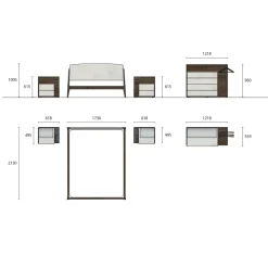 Camera da letto Composizione gl-09 Marka in legno a prezzo Outlet