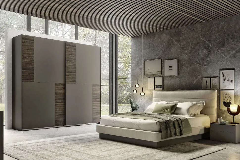 Camera da letto Eleganza S75 in laccato opaco a prezzo ribassato