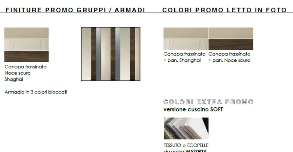 Camera da letto Gdo 629 Artigianale in laminato a prezzo Outlet