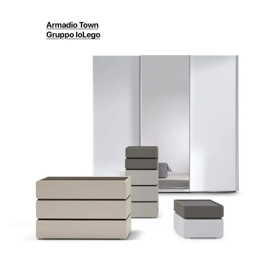 Camera da letto Gierre mobili Camera matrimoniale mod.step a prezzo ribassato in laminato