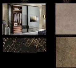 Camera da letto Grazia effetto marmo Mobilpiu in legno a prezzo Outlet