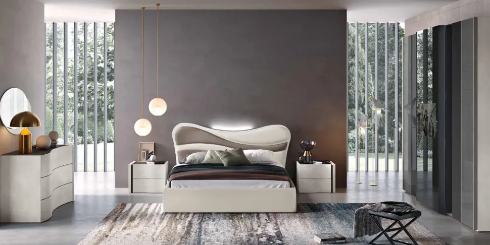 Camera da letto I Creativi 02 Spar in ecopelle a prezzo scontato.