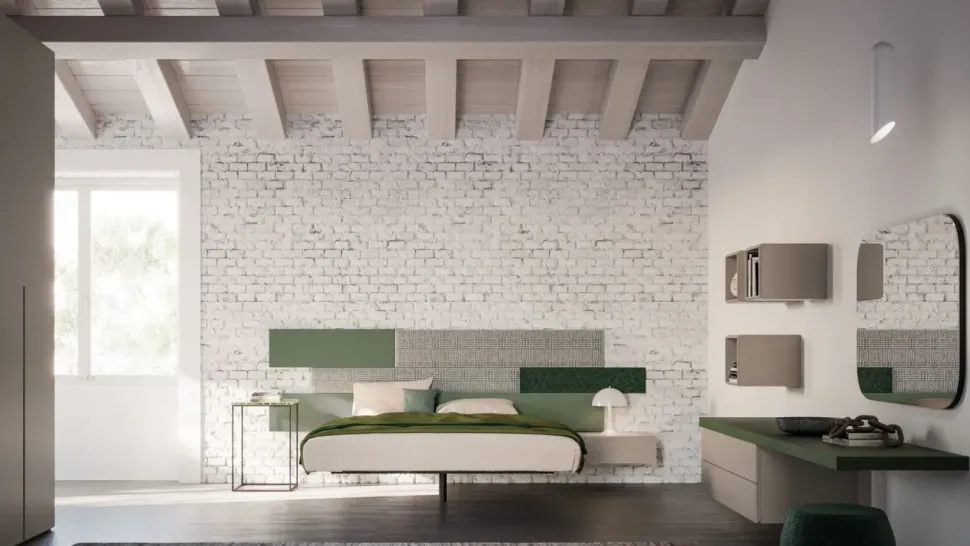 Camera da letto Jasmine compongo night 01 Orme in laccato opaco in Offerta Outlet