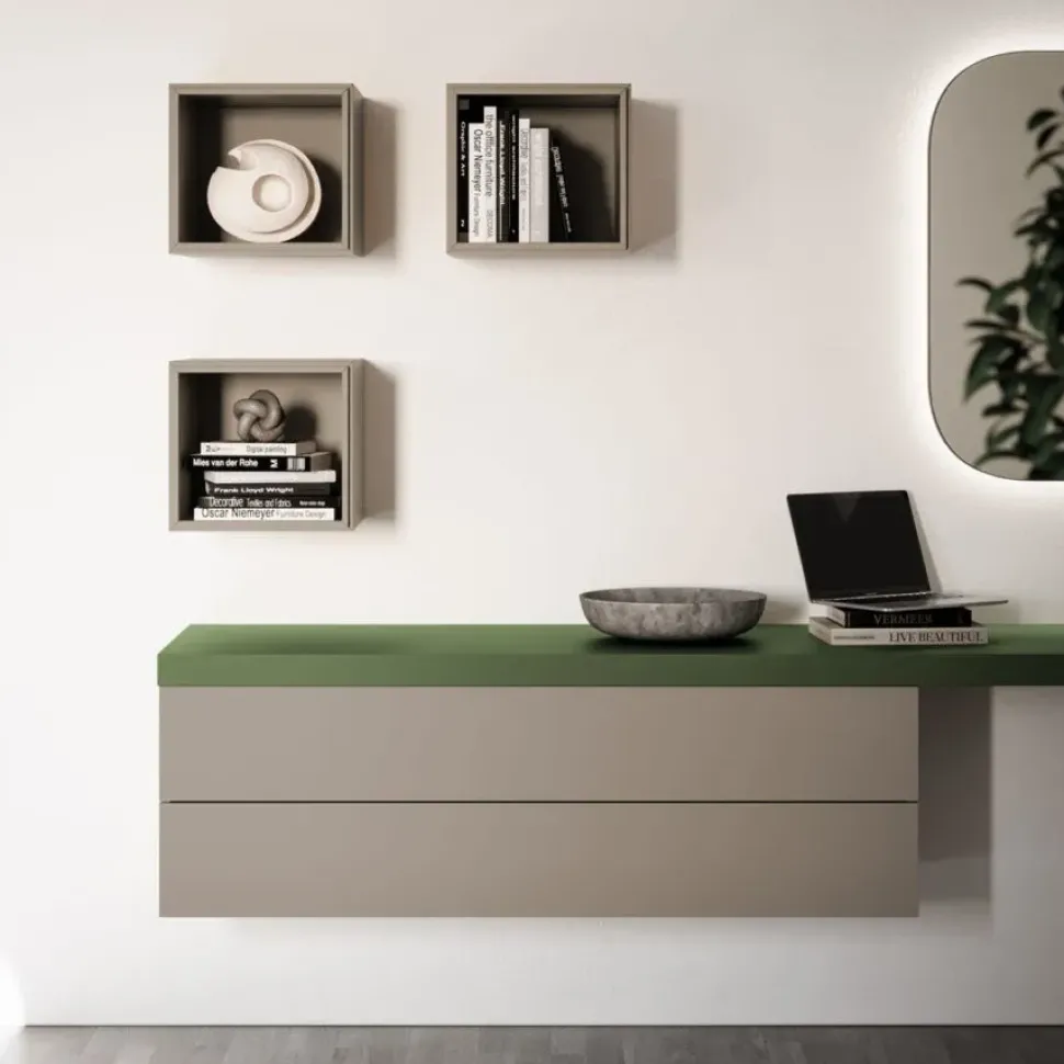 Camera da letto Jasmine compongo night 01 Orme in laccato opaco in Offerta Outlet