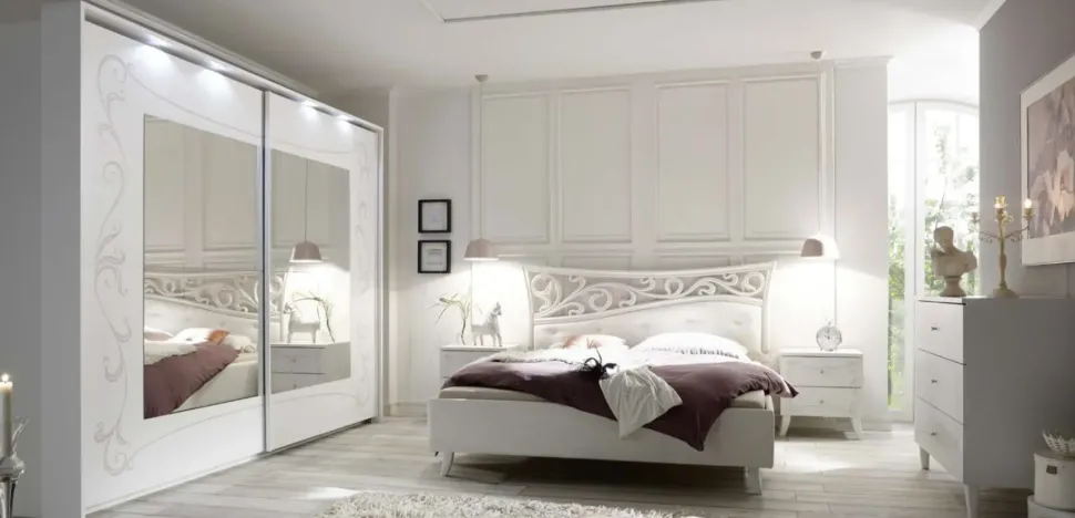 Camera da letto Lucrezia Md work in legno a prezzo Outlet