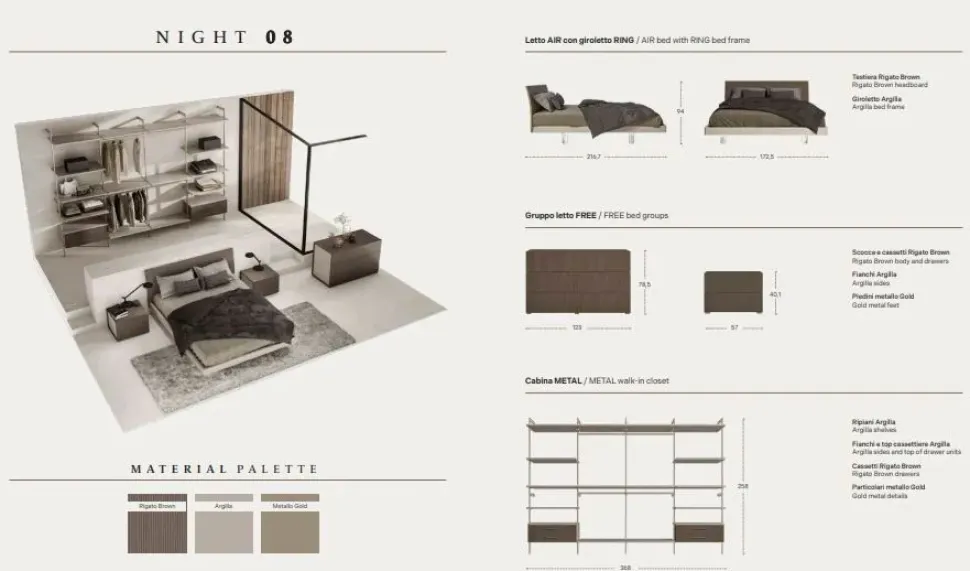 Camera da letto Night 08 power Zg mobili in laminato a prezzo Outlet