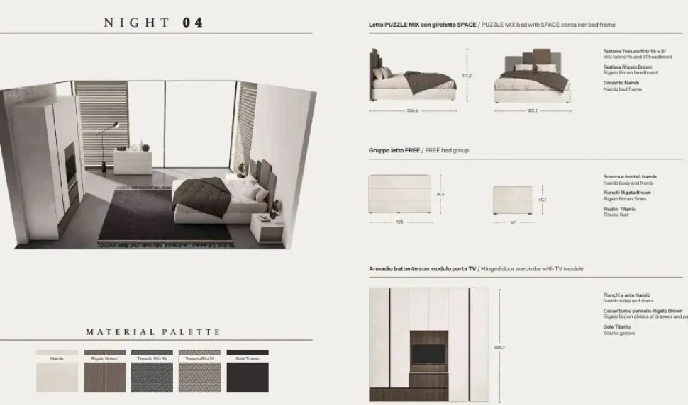 Camera da letto Night 04 power Zg mobili in laminato a prezzo scontato