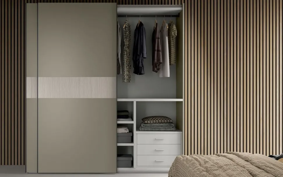 Camera da letto Night 01 power Zg mobili in laminato in Offerta Outlet