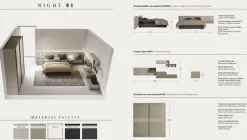 Camera da letto Night 01 power Zg mobili in laminato in Offerta Outlet