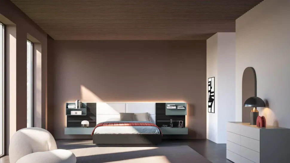 Camera da letto Orme Giako compongo night 07 a prezzo scontato in laccato opaco