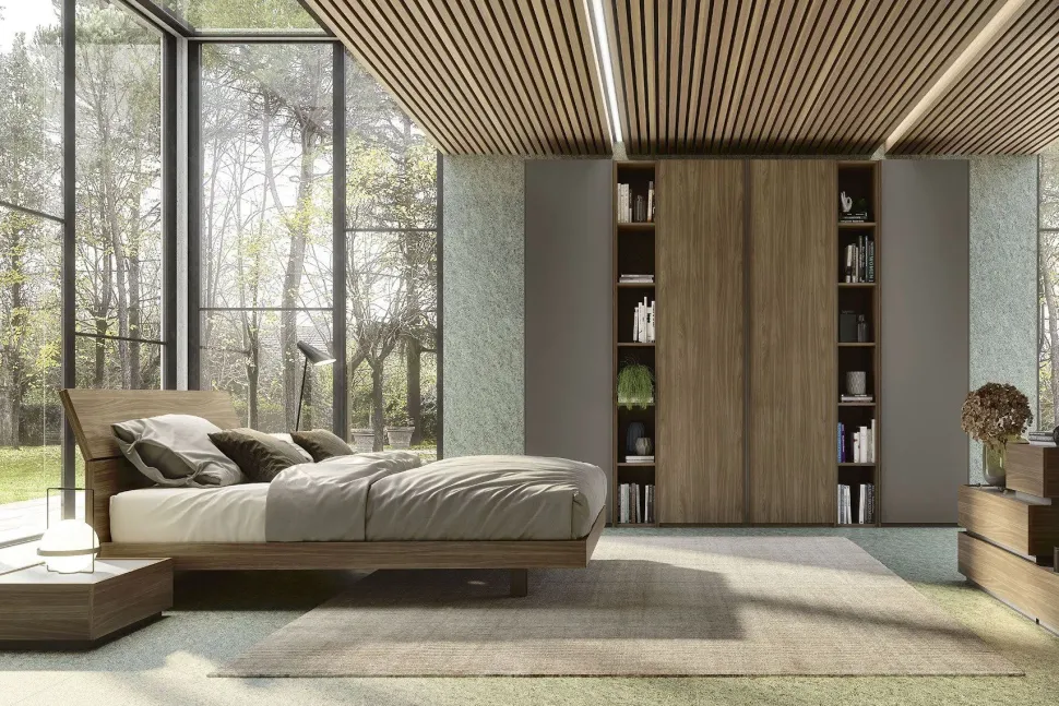 Camera da letto S75 Camera matrimoniale completa mod.cuby-in promo sconto del 50% a prezzo scontato in laccato opaco