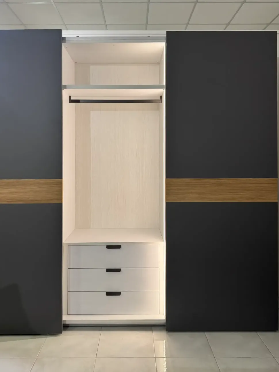 Camera da letto Scacco Santalucia in laminato a prezzo Outlet