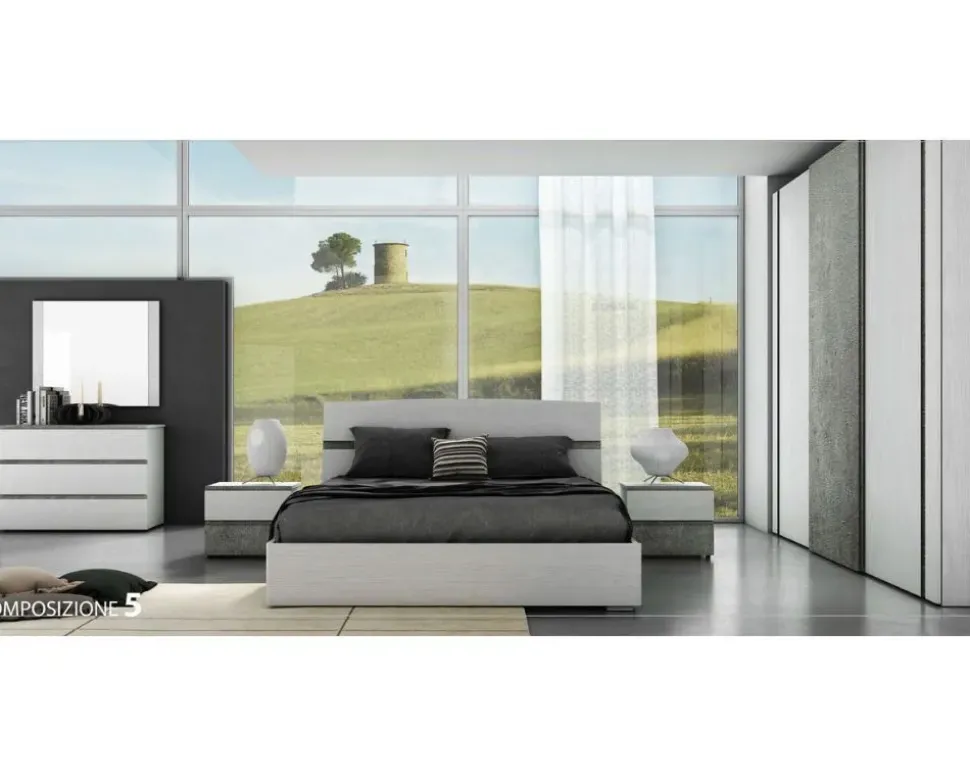 Camera da letto Silver 5 Collezione esclusiva in laminato a prezzo Outlet