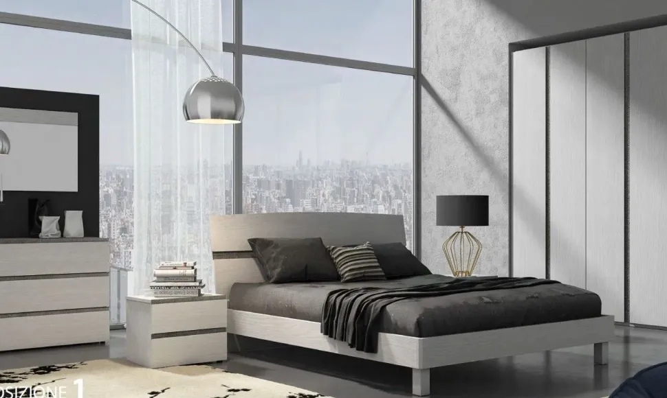 Camera da letto Silver 1 Collezione esclusiva in laminato in Offerta Outlet