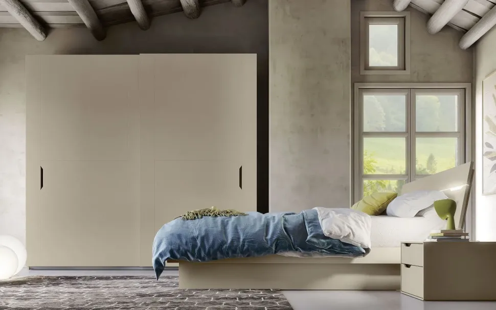 Camera da letto Time led S75 in laccato opaco in Offerta Outlet