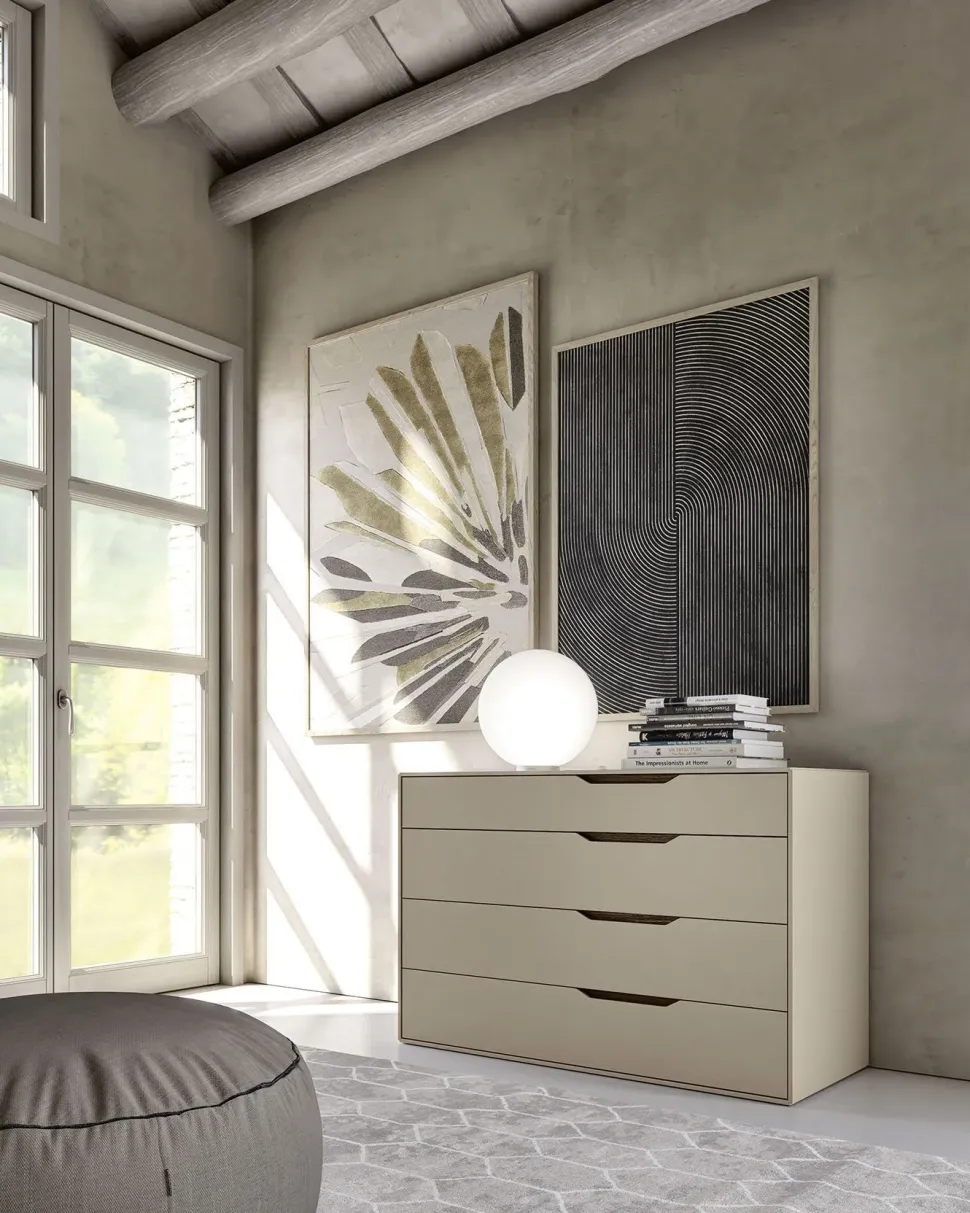 Camera da letto Time led S75 in laccato opaco in Offerta Outlet