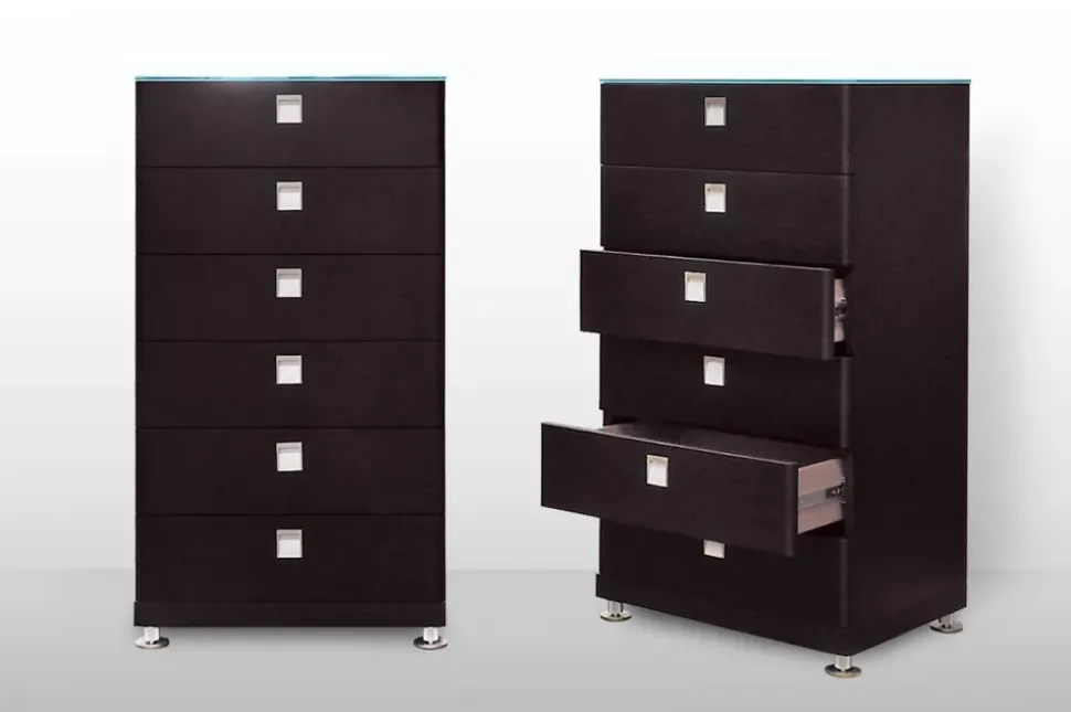 Camera Distribuzione Grandi Marchi Cassettiera tesera verticale wengè scontato del -50 %