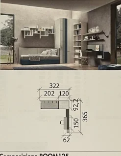 Cameretta 125 Zg mobili in laccato opaco a prezzo scontato