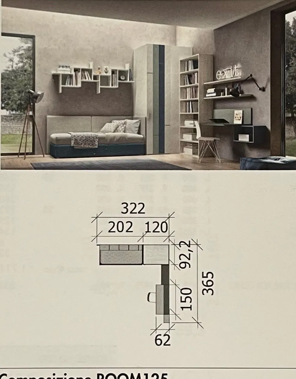 Cameretta 125 Zg mobili in laccato opaco a prezzo scontato