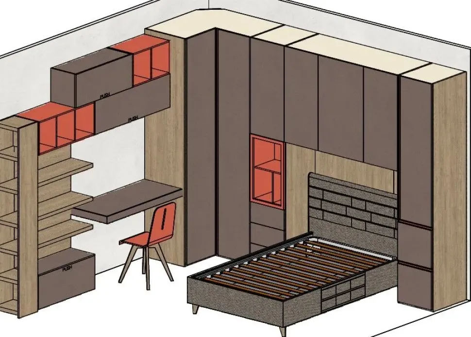 Cameretta Bronzo/corallo Imab con uno sconto imbattibile