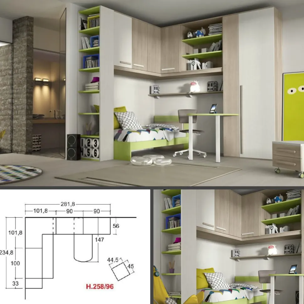 Cameretta Cameretta a ponte 15 San martino mobili letti a terra in offerta
