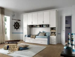 Cameretta Cameretta a ponte mod. afrodite in nobilitato feassino bianco in promo-sconto del 50% Gruppo silwood SCONTATA