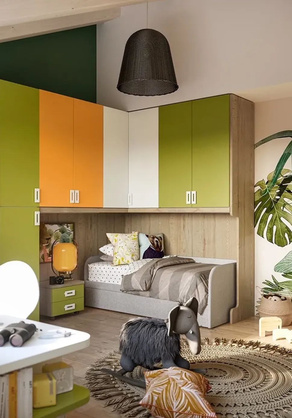 Cameretta Cameretta a ponte-angolare di giessegi scontata del 40% Giessegi letti a terra in offerta