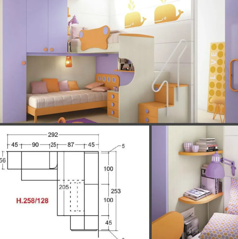 Cameretta Cameretta a soppalco 24 San martino mobili con letto a soppalco scontata