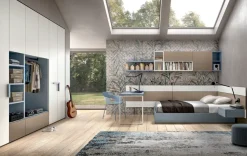 Cameretta Cameretta completa moderna Zg mobili in laminato materico in Offerta Outlet