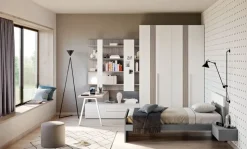 Cameretta Cameretta componibile mod.evo con armadio bicolore in promo-sconto del 50% Mistral letti a terra in offerta