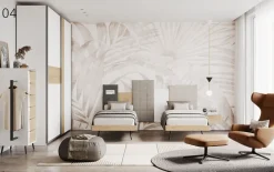 Cameretta Cameretta con doppio letto singolo Collezione esclusiva letti a terra in offerta