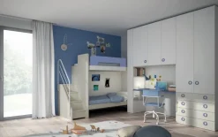 Cameretta Cameretta con letti a castello di mistral scontata del 30% Mistral in laminato materico a prezzo Outlet