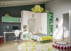 Cameretta Cameretta con letto singolo a parete di giessegi scontata del 40% Giessegi con letti a scomparsa in offerta