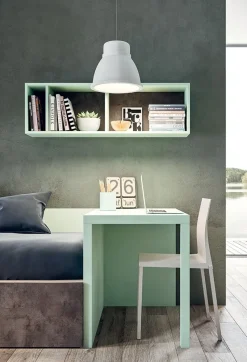 Cameretta Cameretta con scrivania a penisola  Clever con letto a terra a prezzo Outlet