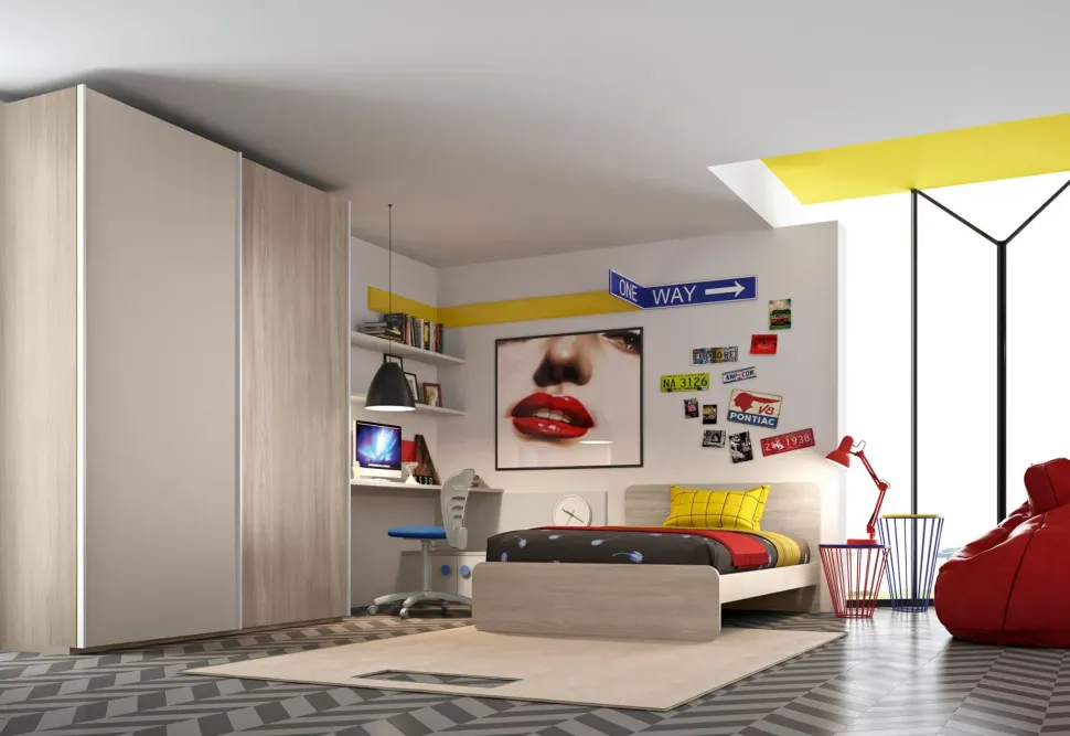 Cameretta Cameretta moderna 4 San martino mobili letti a terra a prezzo Outlet