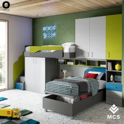 Cameretta Cameretta mod.first a soppalco M.c.s. armadi con un ribasso imbattibile