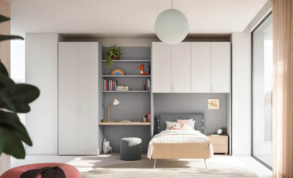 Cameretta Cameretta ponte 39 Mistral con letto a ponte a prezzo Outlet