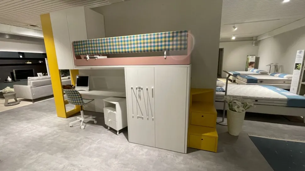 Cameretta Cameretta soppalco Nidi in laminato opaco in Offerta Outlet