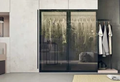 Cameretta Clever in OFFERTA OUTLET. Ante in vetro, design moderno.