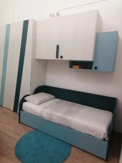 Cameretta Compos.pavone - cielo Moretti compact letti a terra a prezzo Outlet