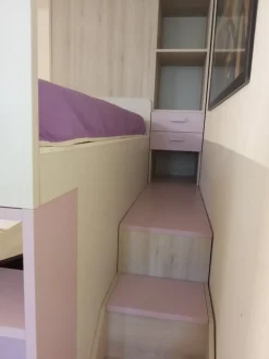 Cameretta Fantasy rosa Zg mobili con letto a castello scontata