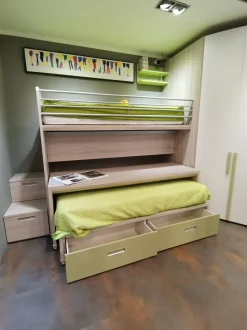 Cameretta Genius Dielle con letto a castello scorrevole scontata