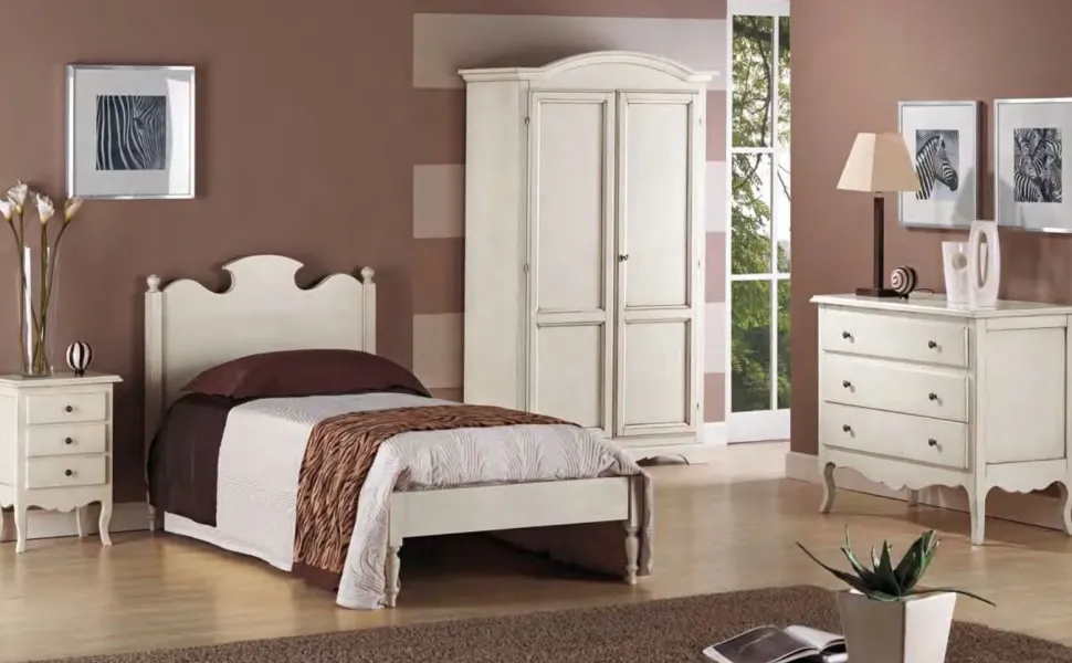 Cameretta in laccato opaco Cameretta singola completa fine produzione Md work scontata a PREZZI OUTLET