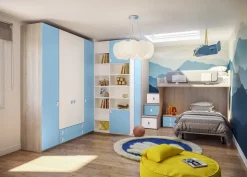 Cameretta in laccato opaco Cameretta con letto a castello di giessegi scontata del 40% Giessegi scontata a PREZZI OUTLET