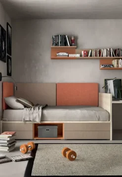 Cameretta in laminato materico Camera moderna per teenager Zg mobili scontata a PREZZI OUTLET