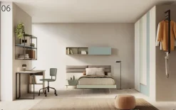 Cameretta in laminato materico Cameretta con scrivania in natural wood Collezione esclusiva scontata a PREZZI OUTLET