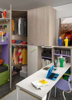 Cameretta in laminato materico Cameretta a soppalco 28 San martino mobili scontata a PREZZI OUTLET