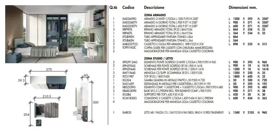 Cameretta in laminato materico Cameretta raffinata e moderna Zg mobili scontata a PREZZI OUTLET