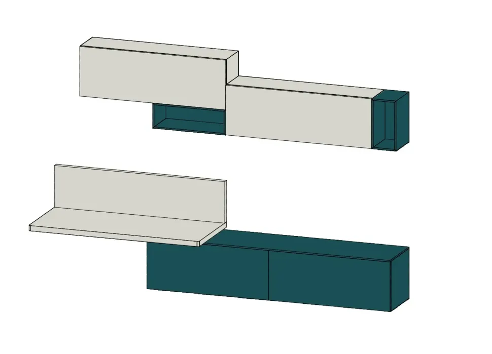 Cameretta in laminato opaco Scrivania attrezzata moretti Moretti compact scontata a PREZZI OUTLET